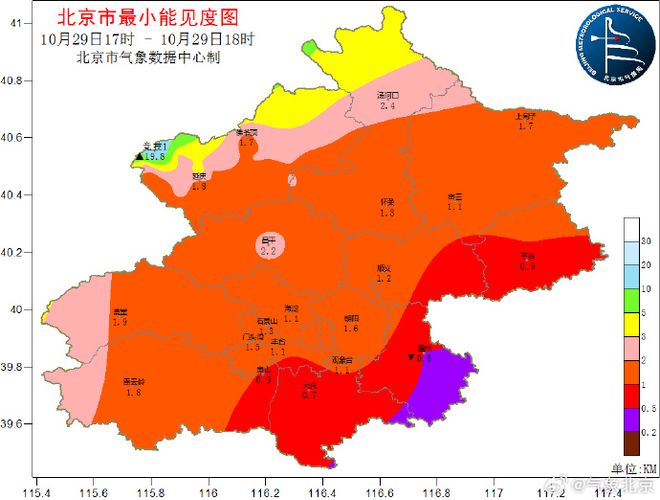 北京雾锁千尺视界，隐秘面纱下的城市能见度低于千米