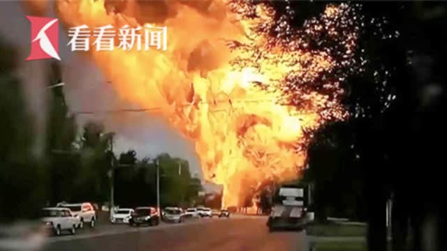 车臣加油站发生爆炸，火球直冲云霄！