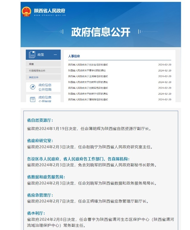 陕西最新人事任免动态公布